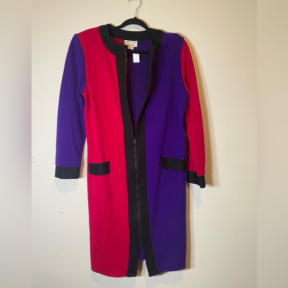 COPY - COPY - 80s Color Block Pink and Purple Jacket/Dress - Picture 3 of 8